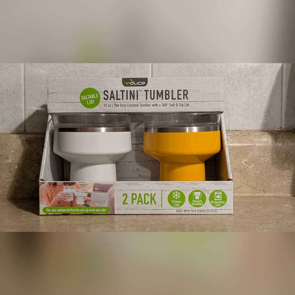 REDUCE 12 oz. Vacuum Insulated Stainless Steel Saltini Tumbler, 2 Pack